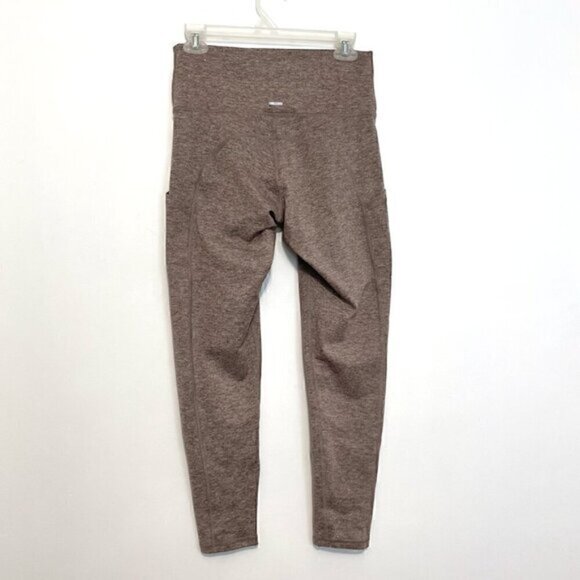 AERIE AMERICAN EAGLE Chill Play Move Leggings Tan Brown High Waisted Rise Pocket - Picture 9 of 12
